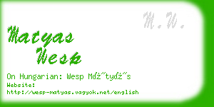 matyas wesp business card